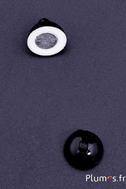 Fermoir boule magnétique - Ø 10 mm, trou 2 mm - noir
